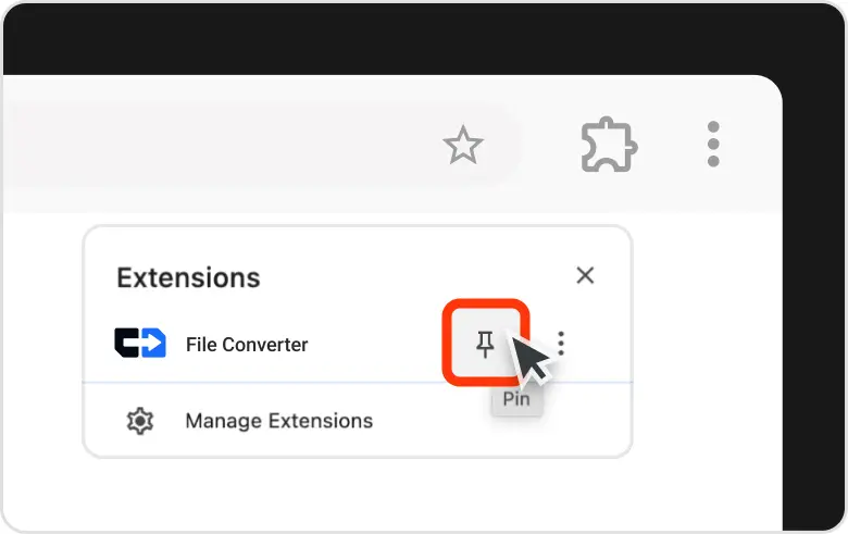 Pin the extension to the browser toolbar